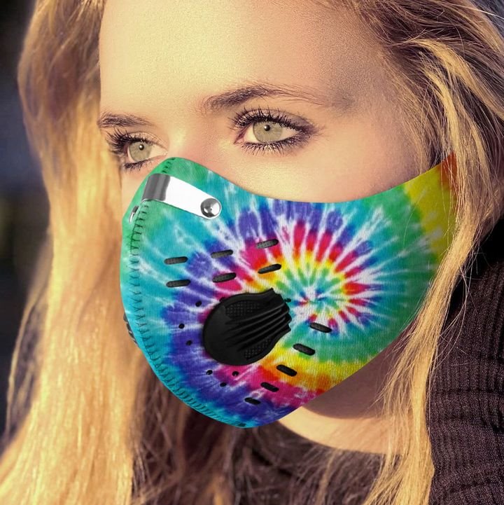 Hippie tie dye carbon pm 2,5 face mask 2