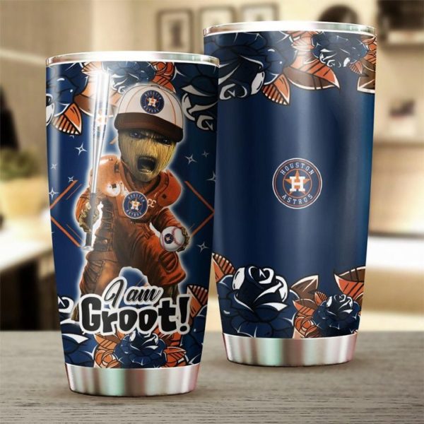 I'm groot houston astros all over printed steel tumbler 1