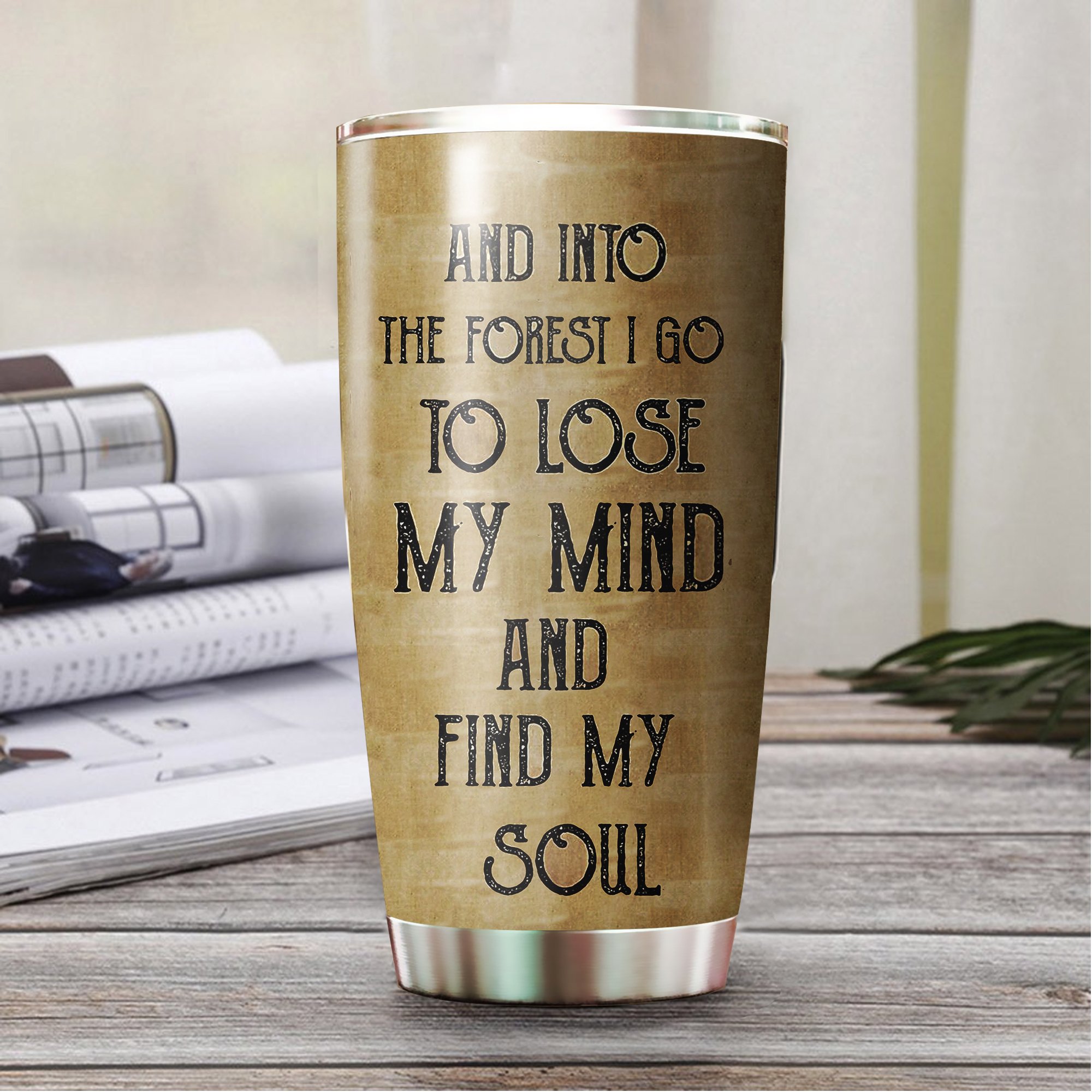 Into the forest i go to lose my mind and find my soul forest skull tumbler 3