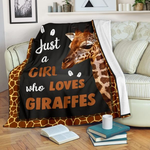 Just a girl who loves giraffes full printing blanket 1