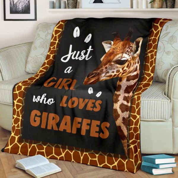 Just a girl who loves giraffes full printing blanket 4