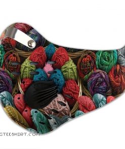 Knitting basket yarn carbon pm 2,5 face mask