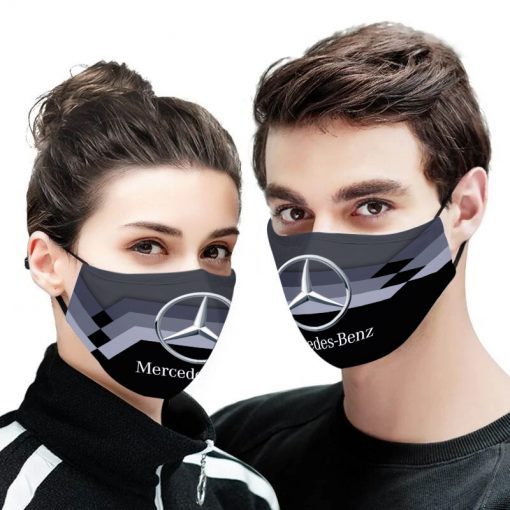 Mercedes-benz car logo full printing face mask 1