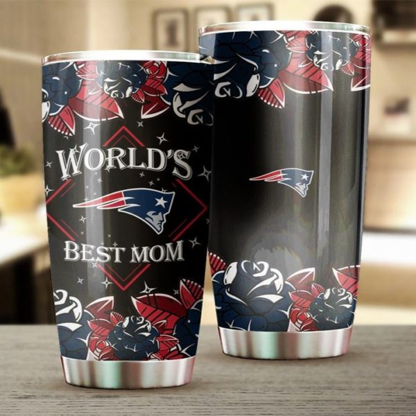 New england patriots world's best mom full over printed steel tumbler 1