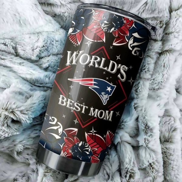 New england patriots world's best mom full over printed steel tumbler 2