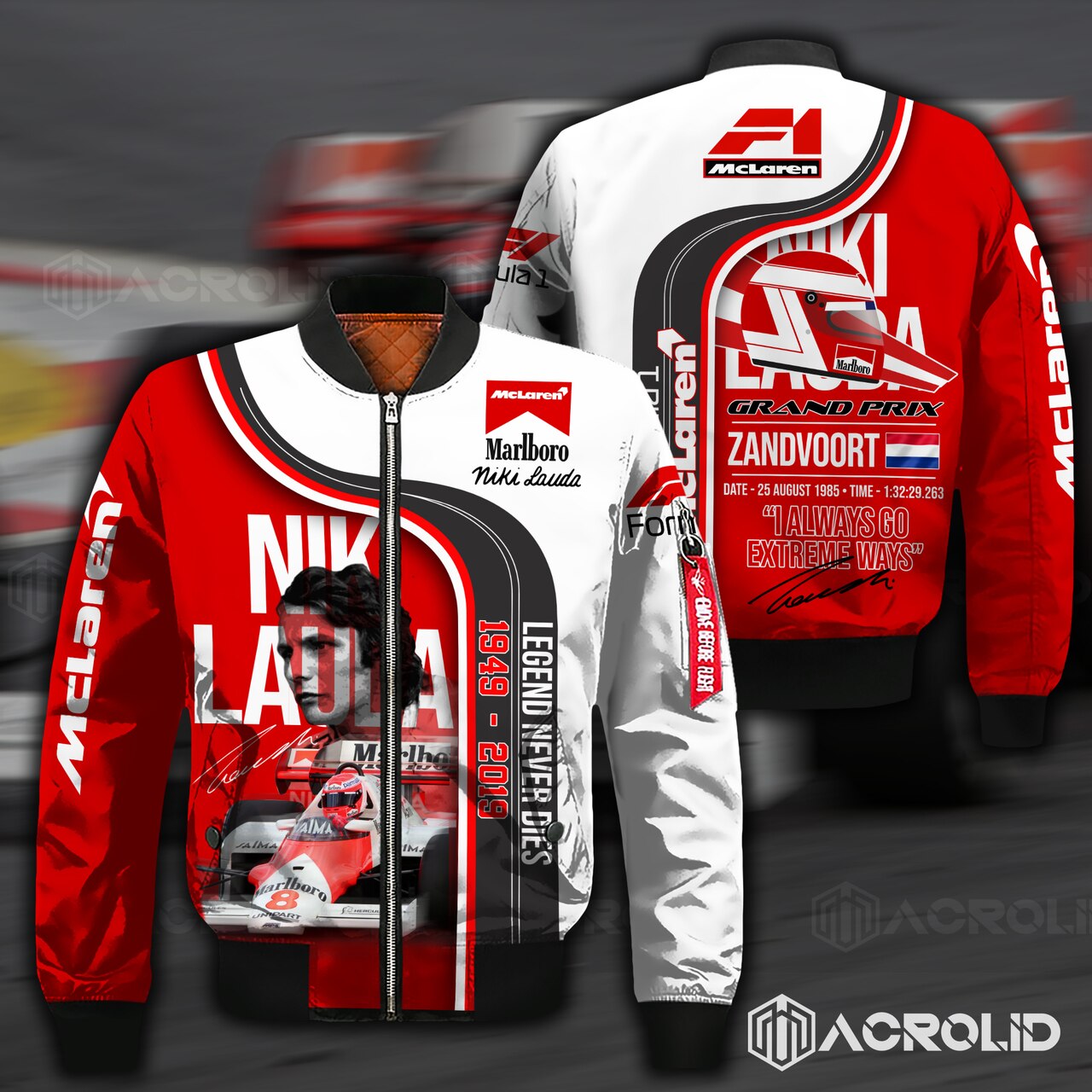 Niki lauda 1949 2019 legends never die all over print bomber jacket 2