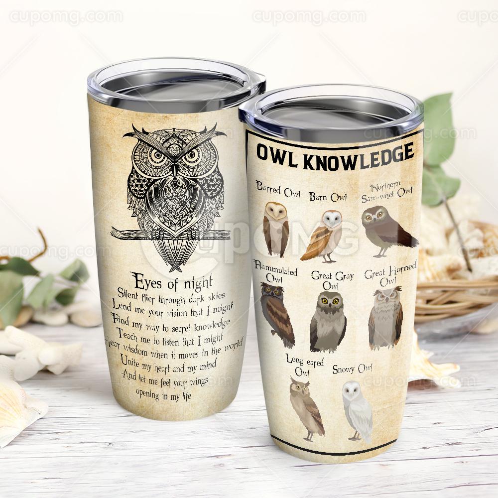 Owl knowledge full over print tumbler 1