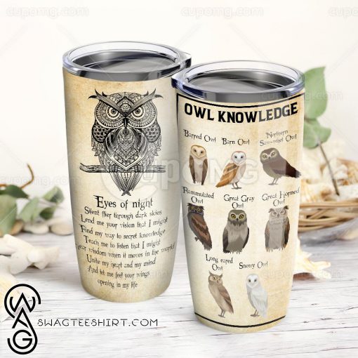 Owl knowledge full over print tumbler