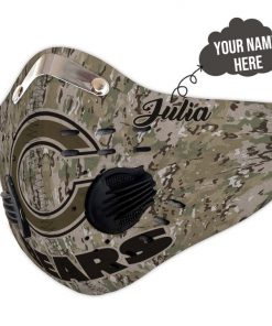 Personalized chicago bears camo filter activated carbon face mask 4