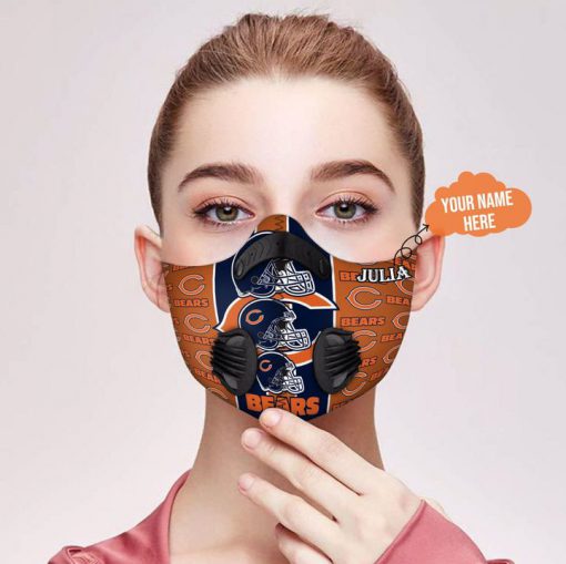 Personalized chicago bears football filter activated carbon face mask 1