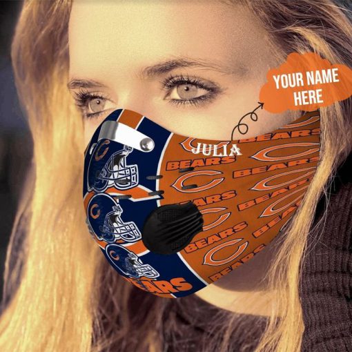 Personalized chicago bears football filter activated carbon face mask 3