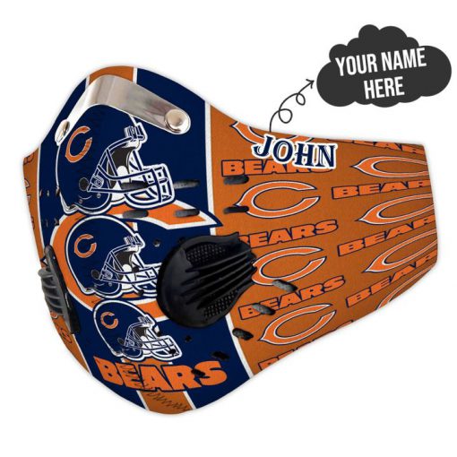 Personalized chicago bears football filter activated carbon face mask 4