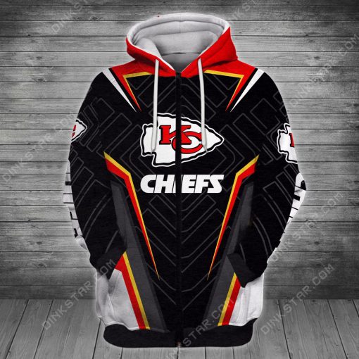 Personalized kansas city chiefs football full printing zip hoodie