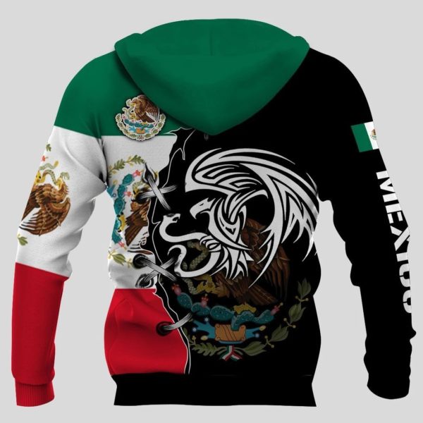 Personalized mexico golden eagle full printing hoodie 1