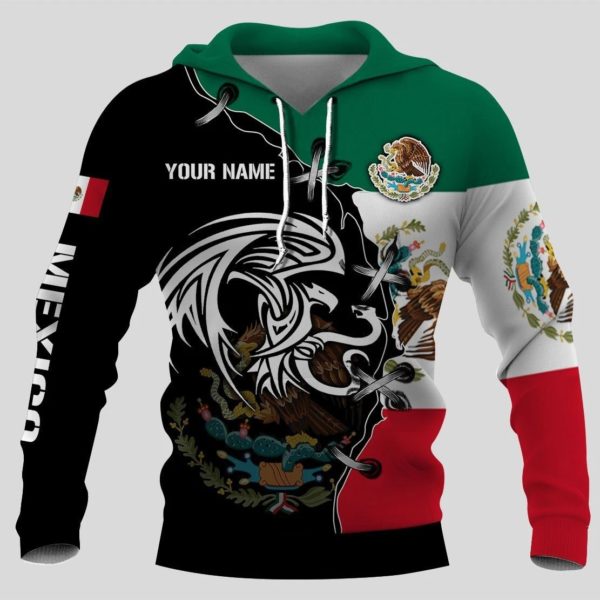 Personalized mexico golden eagle full printing hoodie