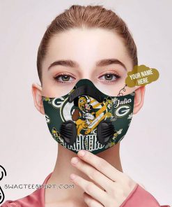 Personalized mickey mouse green bay packers filter activated carbon face mask