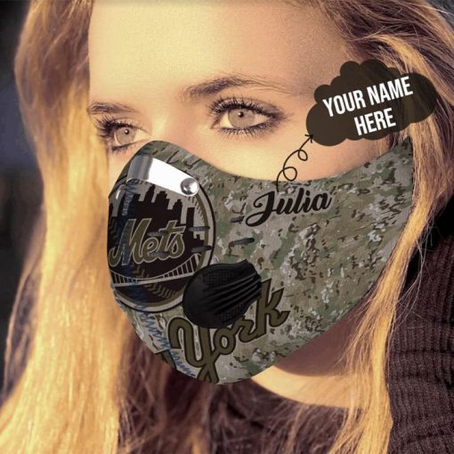 Personalized new york mets camo filter activated carbon face mask 3