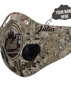 Personalized new york mets camo filter activated carbon face mask 4