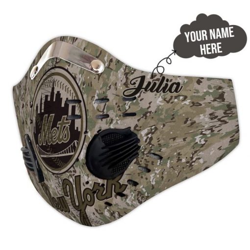 Personalized new york mets camo filter activated carbon face mask 4