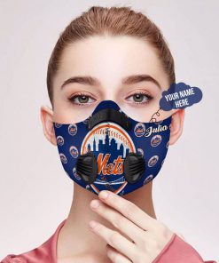 Personalized new york mets mlb filter activated carbon face mask 2
