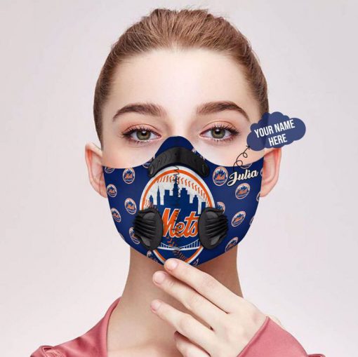 Personalized new york mets mlb filter activated carbon face mask 2