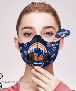Personalized new york mets mlb filter activated carbon face mask