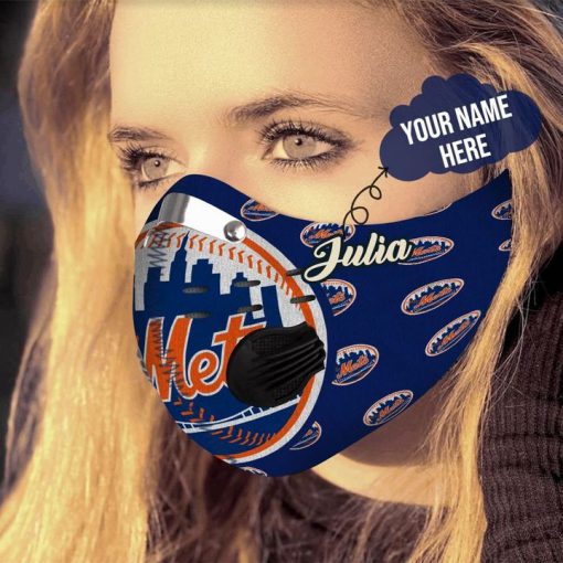 Personalized new york mets mlb filter activated carbon face mask 3