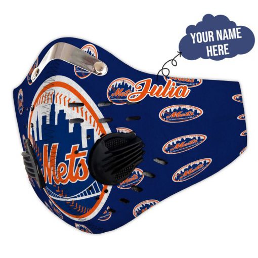 Personalized new york mets mlb filter activated carbon face mask 4