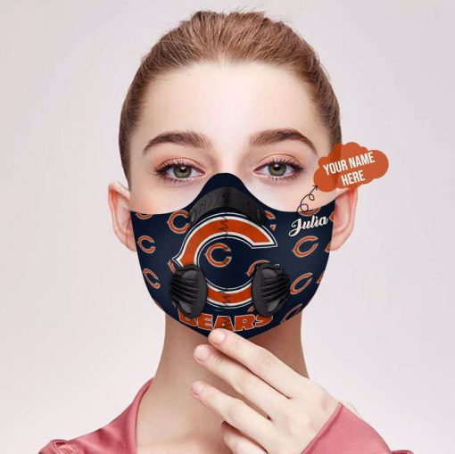 Personalized nfl chicago bears filter activated carbon face mask 1