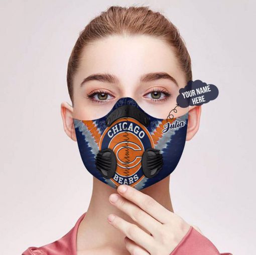 Personalized nfl chicago bears team filter activated carbon face mask 1