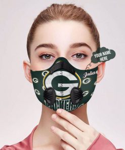 Personalized nfl green bay packers team filter activated carbon face mask 2