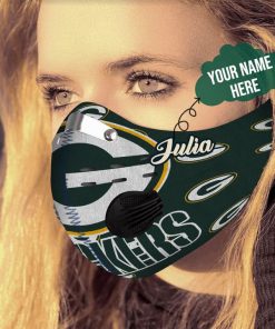 Personalized nfl green bay packers team filter activated carbon face mask 3