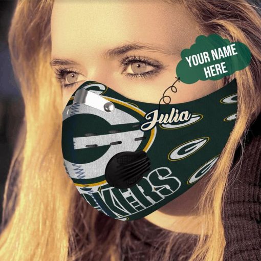 Personalized nfl green bay packers team filter activated carbon face mask 3