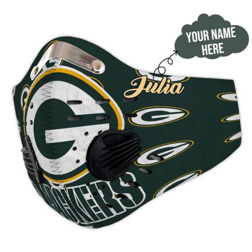 Personalized nfl green bay packers team filter activated carbon face mask 4