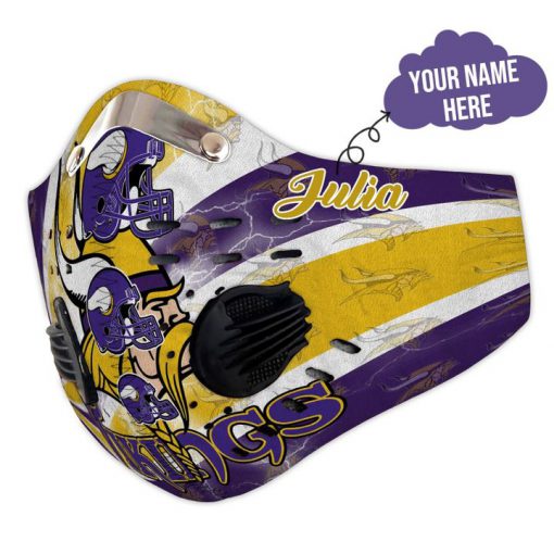 Personalized nfl minnesota vikings team filter activated carbon face mask 4