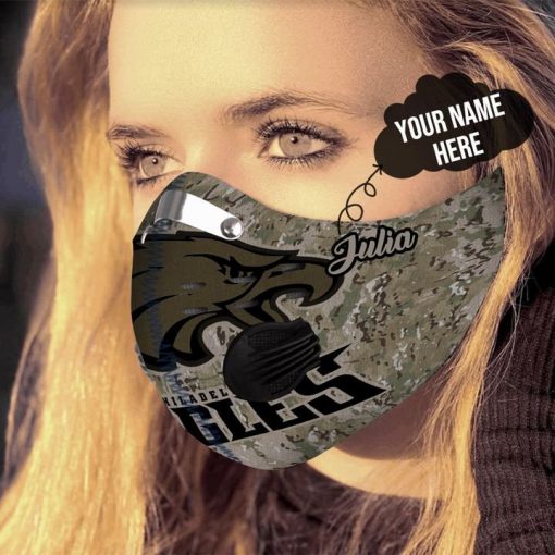 Personalized philadelphia eagles camo filter activated carbon face mask 3