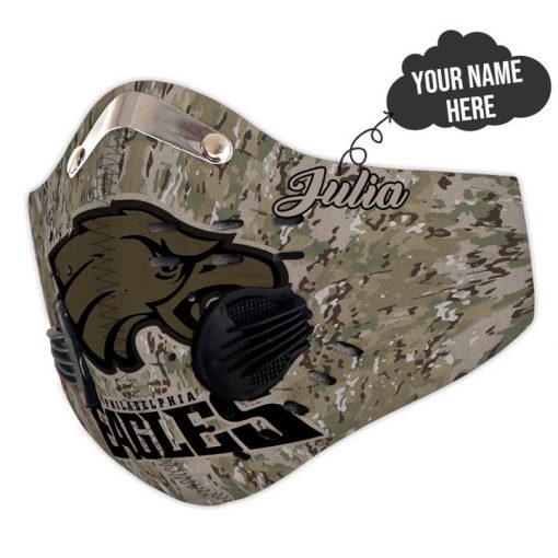 Personalized philadelphia eagles camo filter activated carbon face mask 4