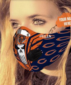 Personalized skull chicago bears filter activated carbon face mask 3