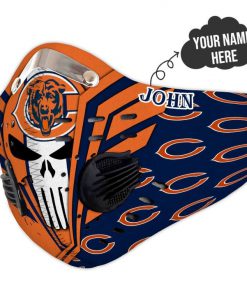 Personalized skull chicago bears filter activated carbon face mask 4