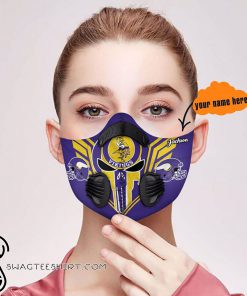 Personalized skull minnesota vikings filter activated carbon face mask