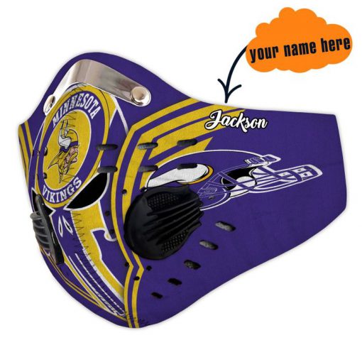 Personalized skull minnesota vikings filter activated carbon face mask 4