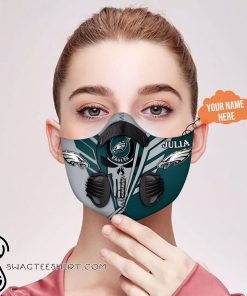 Personalized skull philadelphia eagles filter activated carbon face mask