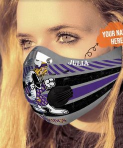 Personalized snoopy minnesota vikings filter activated carbon face mask 3