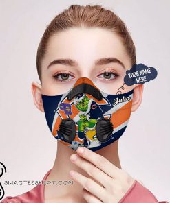 Personalized the grinch chicago bears filter activated carbon face mask
