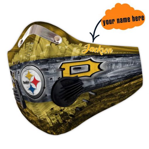 Pittsburgh steelers custom name carbon pm 2,5 face mask 1