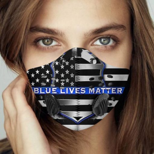 Police officer blue lives matter carbon pm 2,5 face mask 1