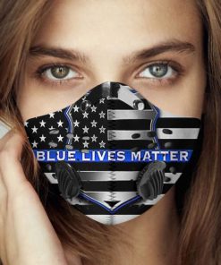 Police officer blue lives matter carbon pm 2,5 face mask 2