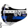 Police officer peace love back the blue carbon pm 2,5 face mask
