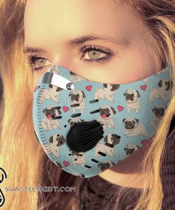 Pug dog filter activated carbon pm 2,5 face mask
