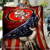 San francisco 49ers american flag full printing quilt